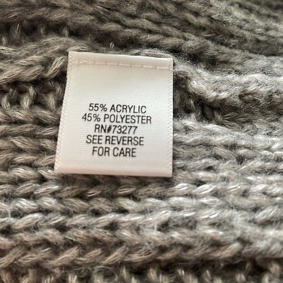 Apt 9 Cardigan Women Size XL Gray Open Front Chunky Cable Knit Pattern Long - Picture 8 of 12